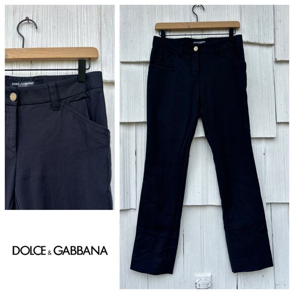 Dolce &‎ Gabbana Straight Leg Pants Stretch Cotton Blend Classic Fit IT 40/US 4 - Picture 1 of 10